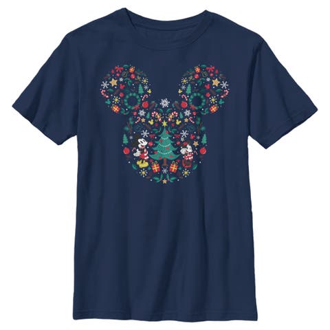 Boy's Mickey & Friends Christmas Wonderland Icon Collage  Graphic T-Shirt