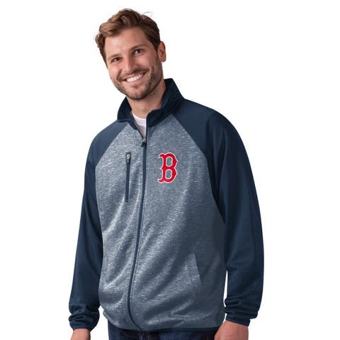 Men's G-III Sports by Carl Banks  Navy Boston Red Sox Runners Raglan Full-Zip Track Jacket