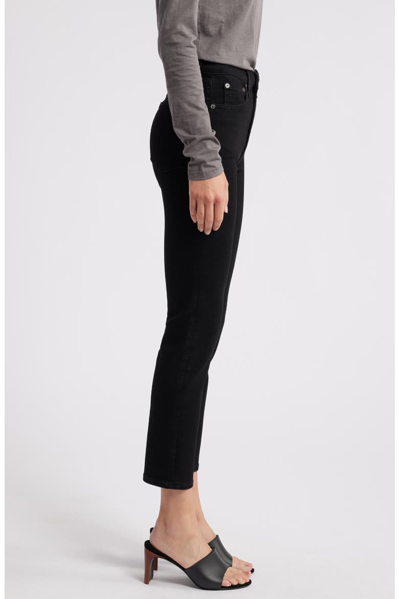 Flexi Wren High Waist Ankle Slim Jeans, Alternate, color, BLACK