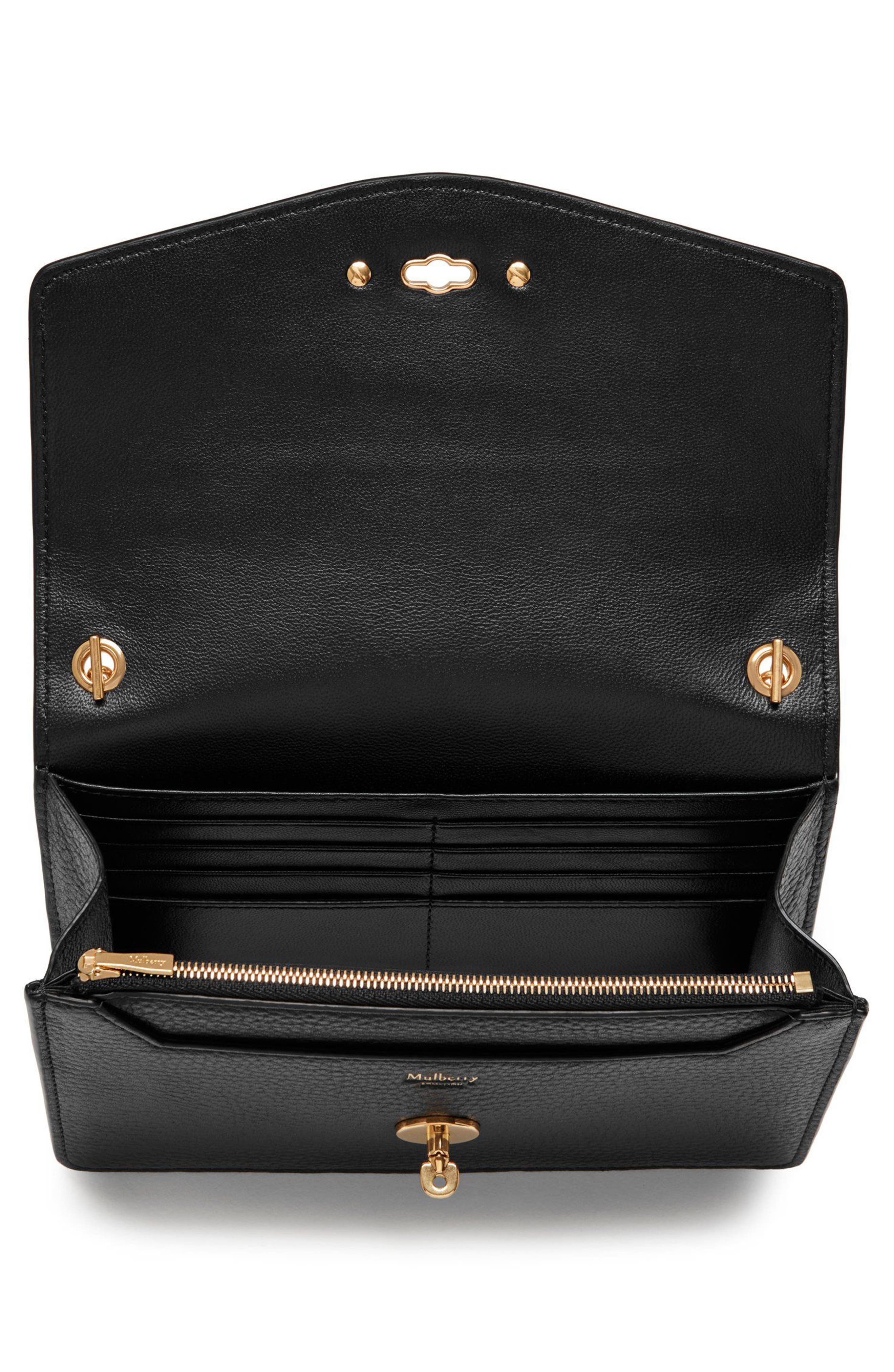 Mulberry 'Postman's Lock' Leather Crossbody Clutch, Alternate, color, 