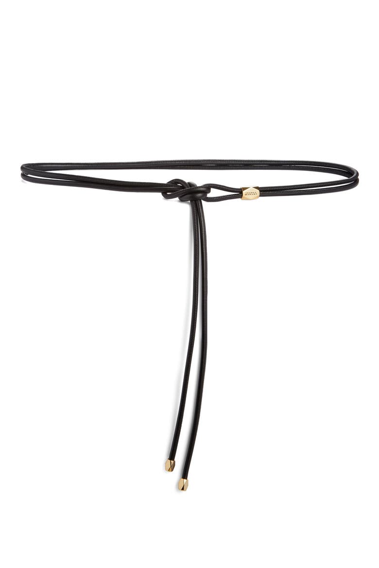 Silvia Leather Belt, Main, color, BLACK/ GOLD