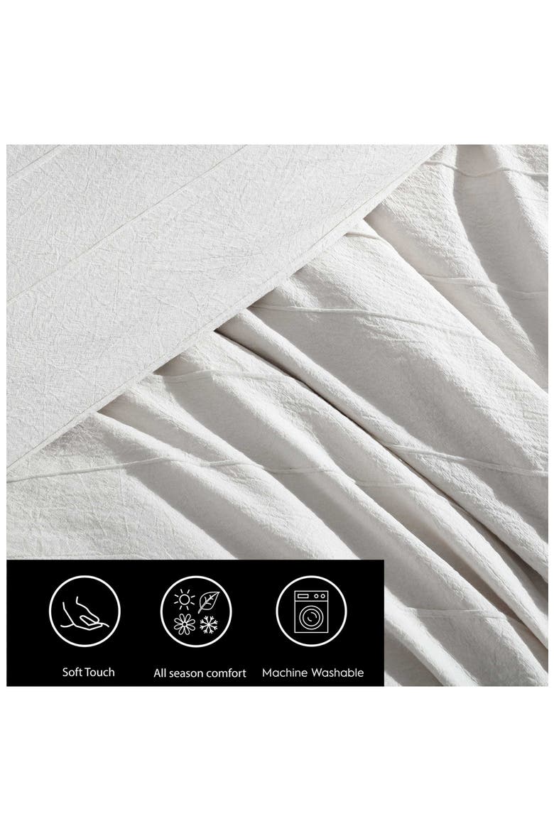 Woven Tucks Jacquard Cotton Duvet Set, Alternate, color, MEDIUM BEIGE