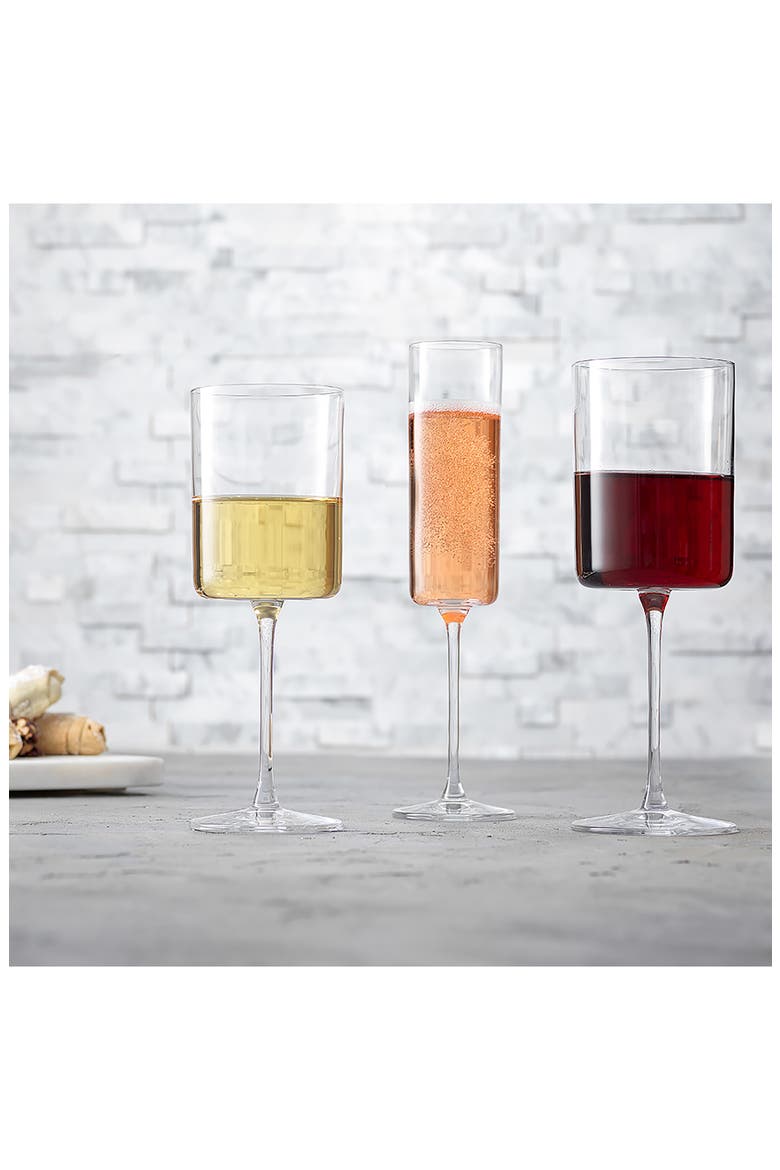 Claire Crystal Cylinder White Wine Glass - Set of 4, Alternate, color, CLEAR