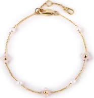 Ana Luisa Hannah Rose Quartz & Pearl Station Bracelet