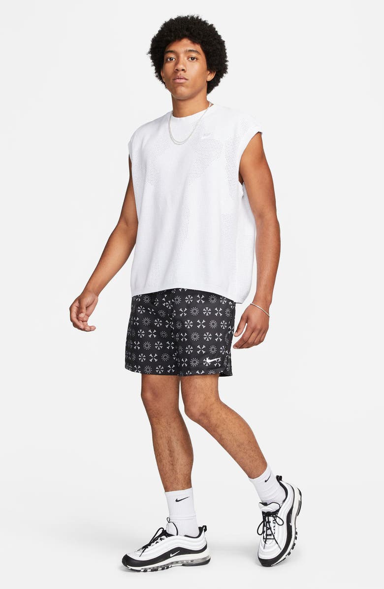 Nike Woven Monogram Flow Shorts, Alternate, color, Black/Black/White