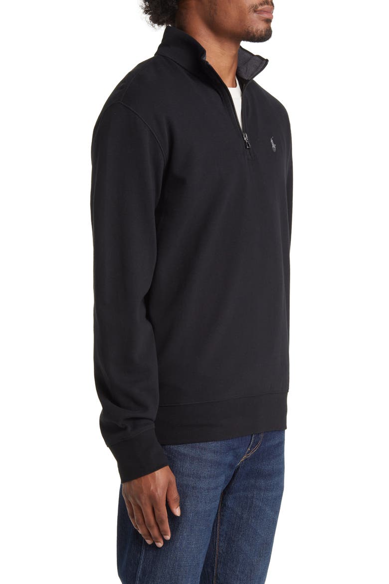 Double Knit Quarter Zip Pullover, Alternate, color, POLO BLACK/ C9684