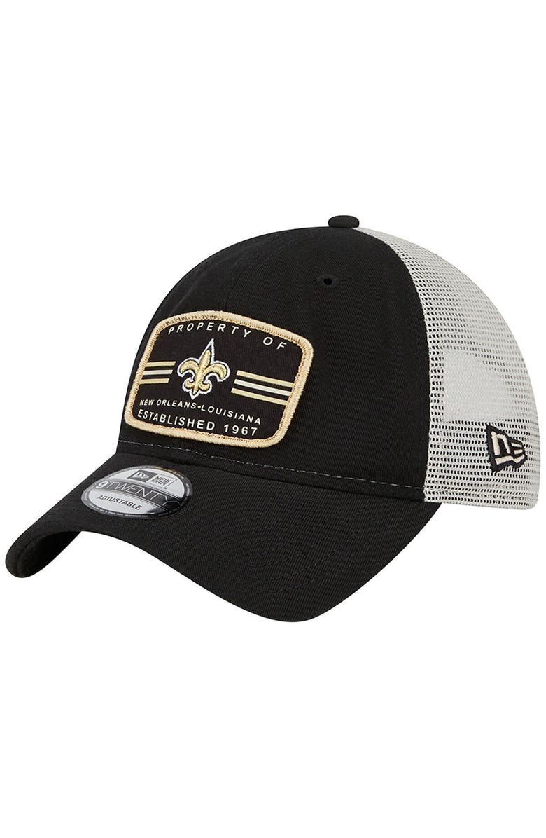 New Era Men's New Era  Black New Orleans Saints Property Trucker 9TWENTY Adjustable Hat, Main, color, Black