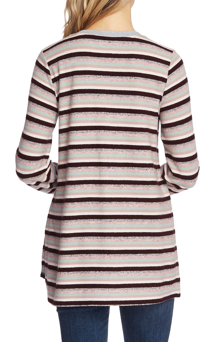 Vince Camuto Stripe Side Snap Pullover, Alternate, color, Port