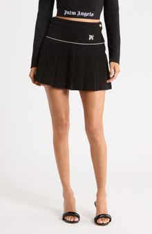 Pleated Cotton Miniskirt