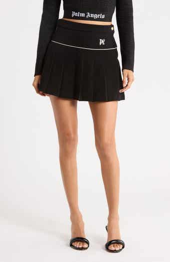 Pleated Cotton Miniskirt