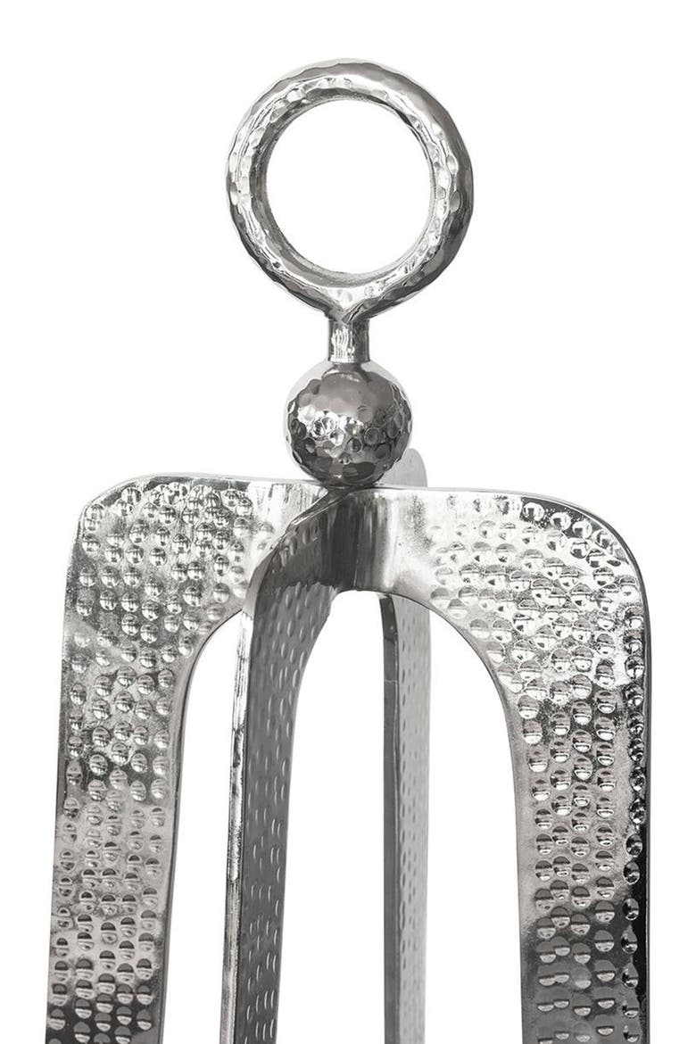 Hammered Metal Lantern, Alternate, color, SILVER