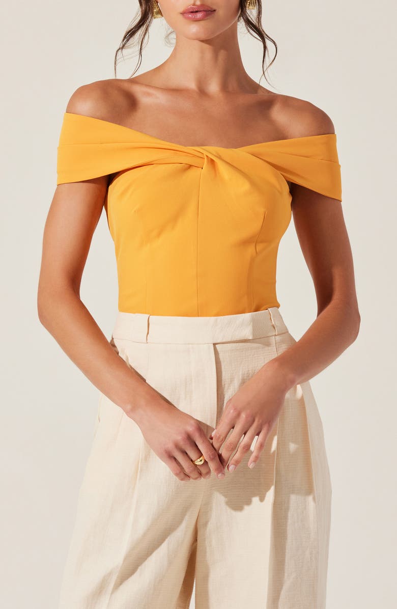 ASTR the Label Cathering Off the Shoulder Top, Main, color, Orange
