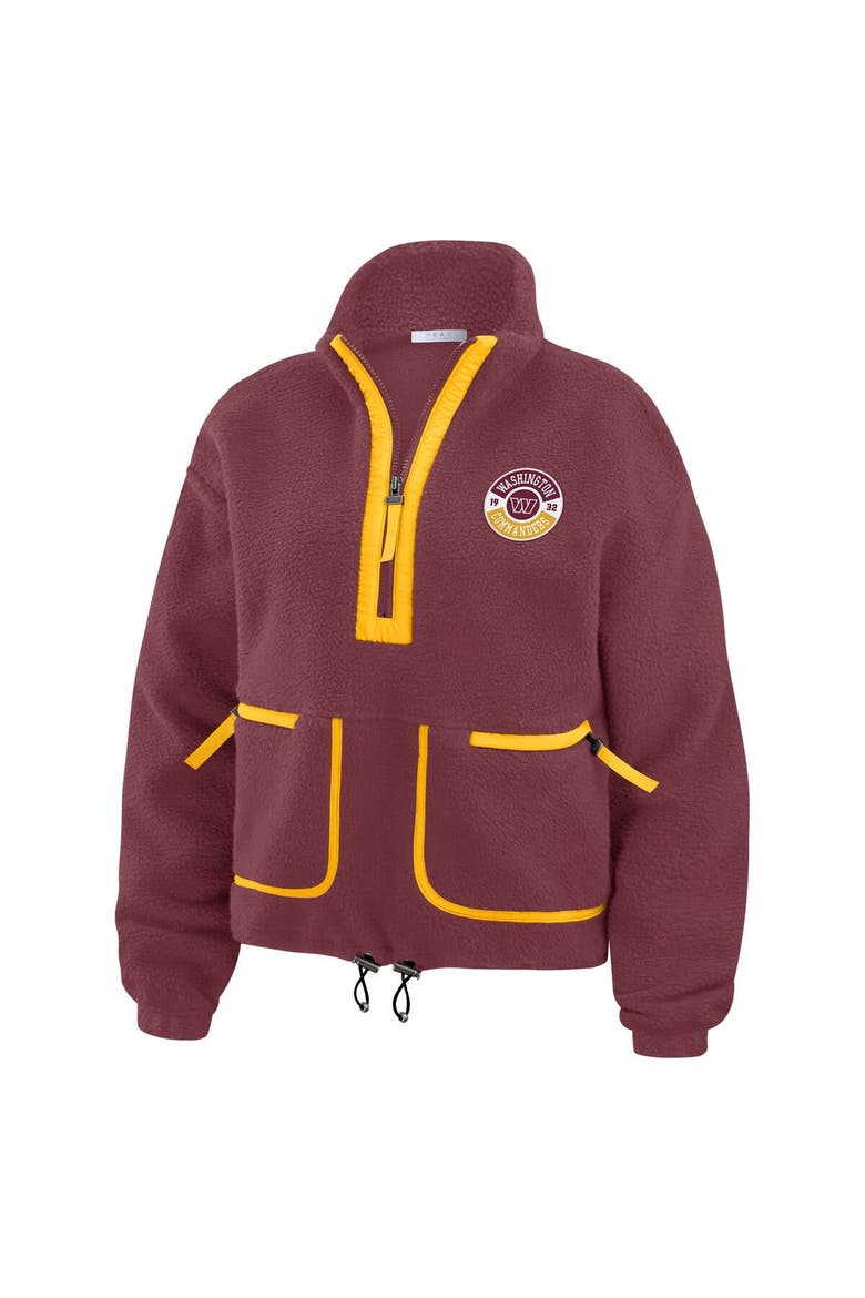 Women's WEAR by Erin Andrews Burgundy Washington Commanders Polar Fleece Half-Zip Jacket, Alternate, color, Burgundy