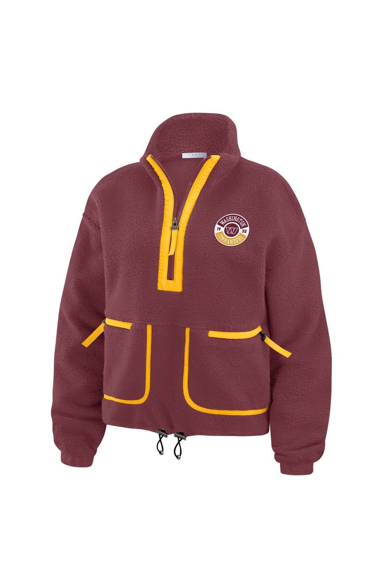 WEAR by Erin Andrews Women's WEAR by Erin Andrews Burgundy Washington Commanders Polar Fleece Half-Zip Jacket, Alternate, color, Burgundy