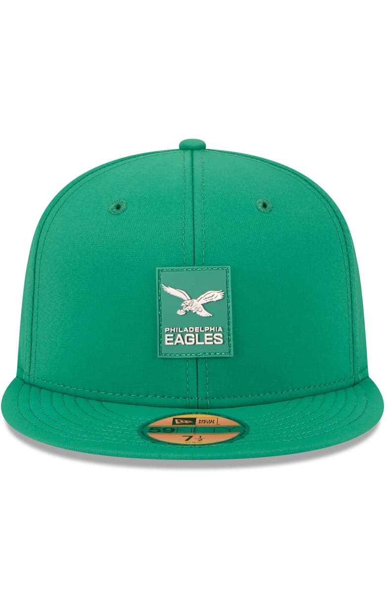 New Era Men's New Era Kelly Green Philadelphia Eagles 2025 Sideline Throwback 59FIFTY Fitted Hat, Alternate, color, Kelly Green