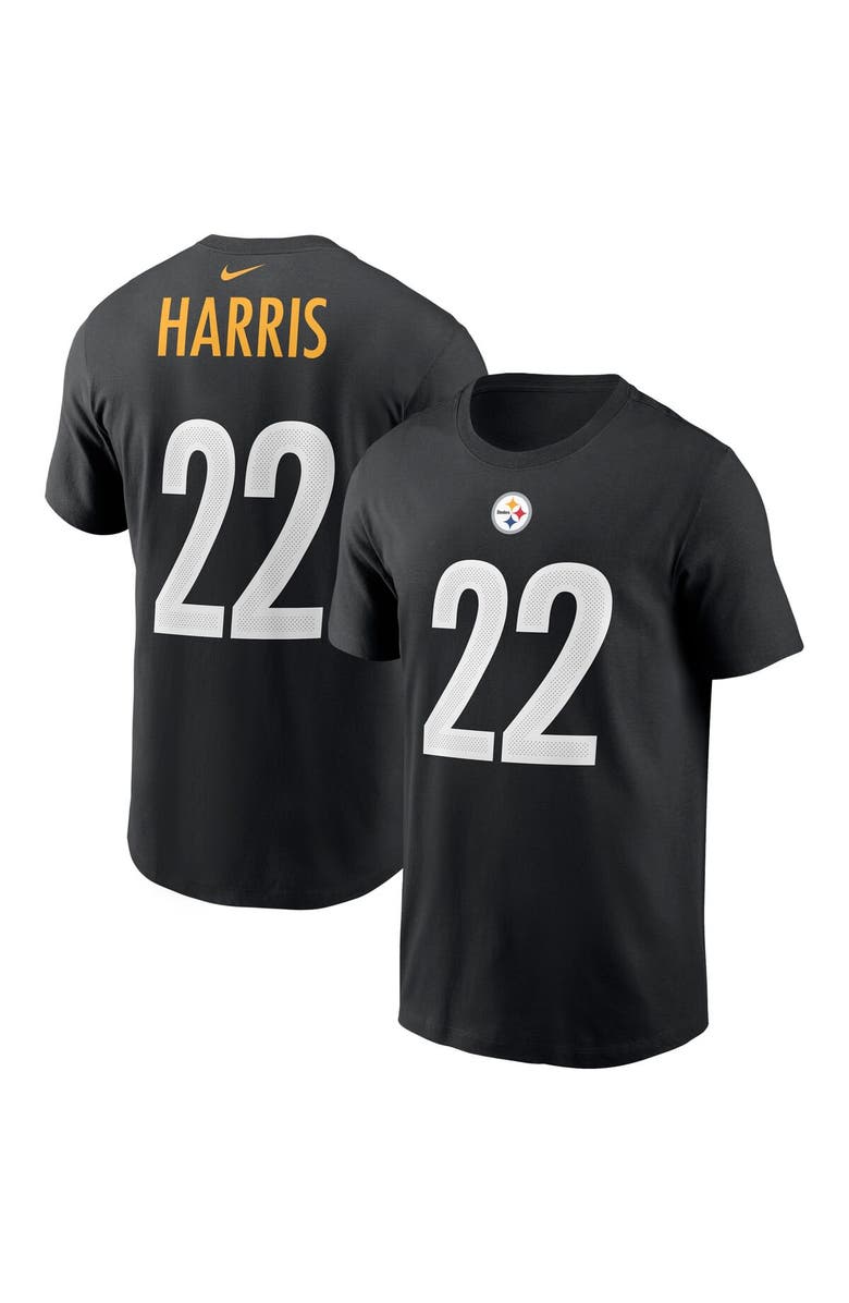Nike Men's Nike Najee Harris Black Pittsburgh Steelers Player Name & Number T-Shirt, Main, color, 