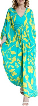 SAACHI Floral Print Cover-Up Kaftan