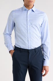 Emanuel Berg Traveller Plaid Modern Fit Dress Shirt