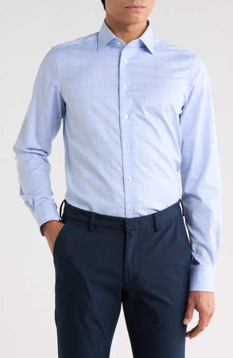 Emanuel Berg Traveller Plaid Modern Fit Dress Shirt