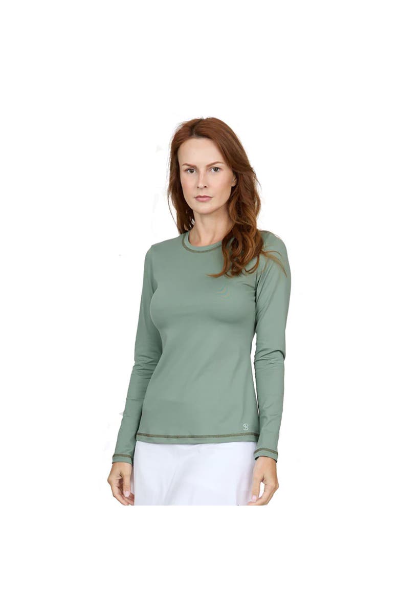 Sofibella UV Colors Womens Long Sleeve Tennis Shirt, Main, color, Army