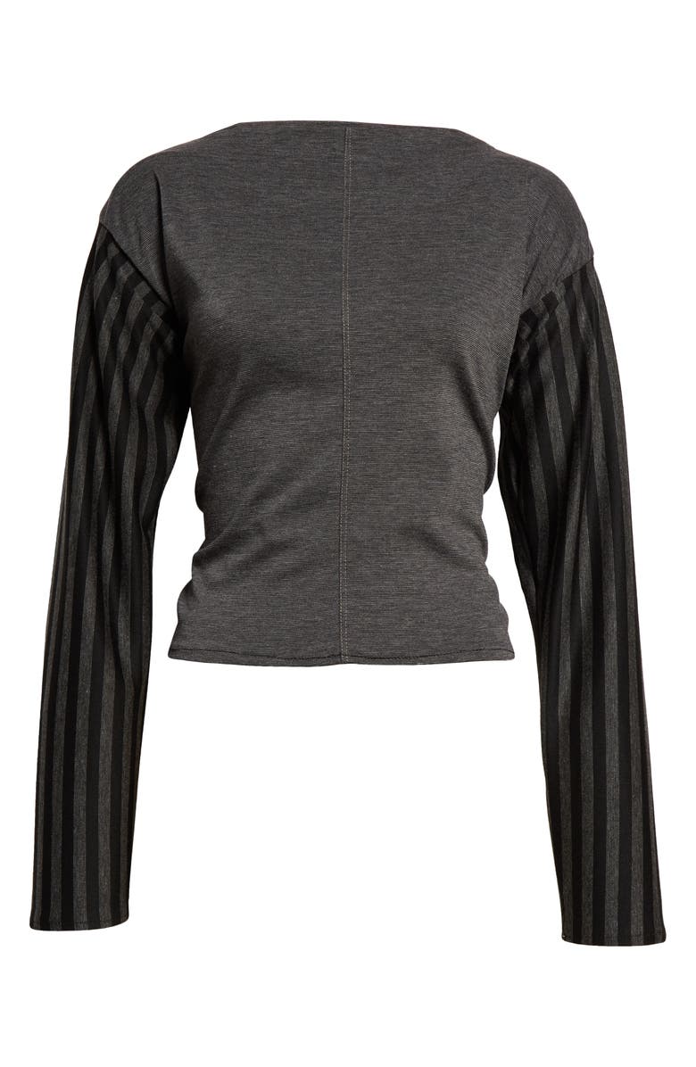 SC103 Anchor Stripe Long Sleeve Boatneck Knit Top, Alternate, color, 