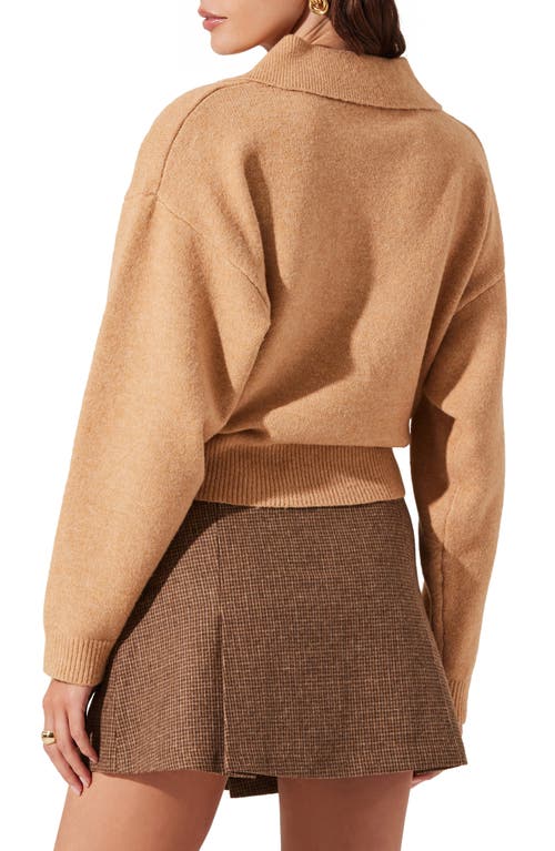 Astr Guinevere Layered Sweater In Brown Combo In Natural