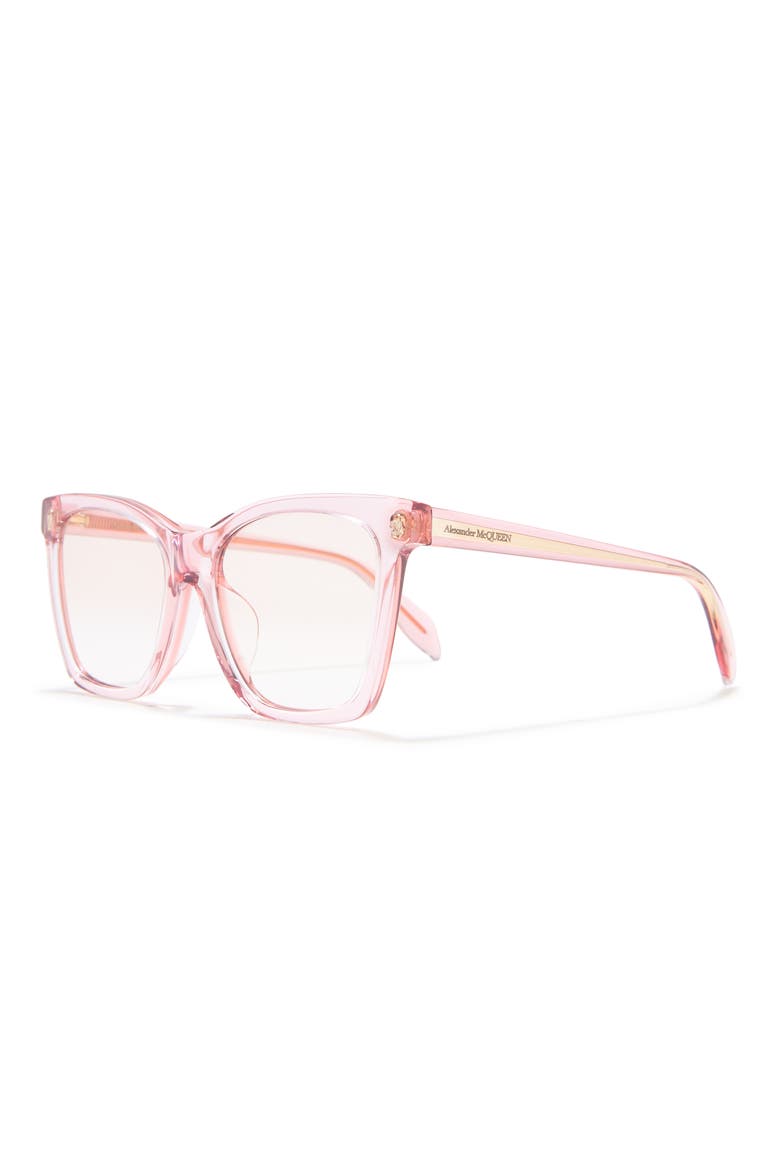 Alexander McQueen 54mm Square Sunglasses, Alternate, color, PINK PINK PINK