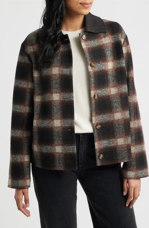Crop Flannel Jacket