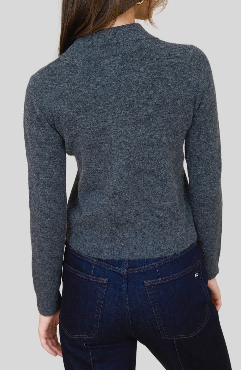 Blu Pepper Collared Crop Cardigan, Alternate, color, Charcoal