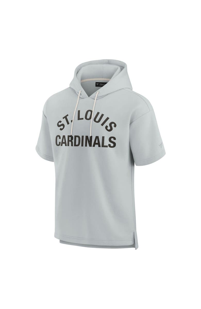 Fanatics Signature Unisex Fanatics Signature Gray St. Louis Cardinals Elements Super Soft Fleece Short Sleeve Pullover Hoodie, Alternate, color, Gray