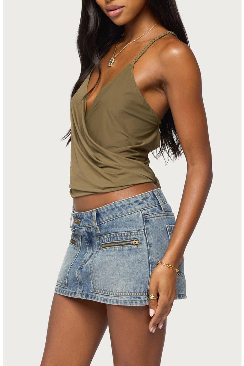Tippie Backless Surplice Neck Top, Alternate, color, OLIVE