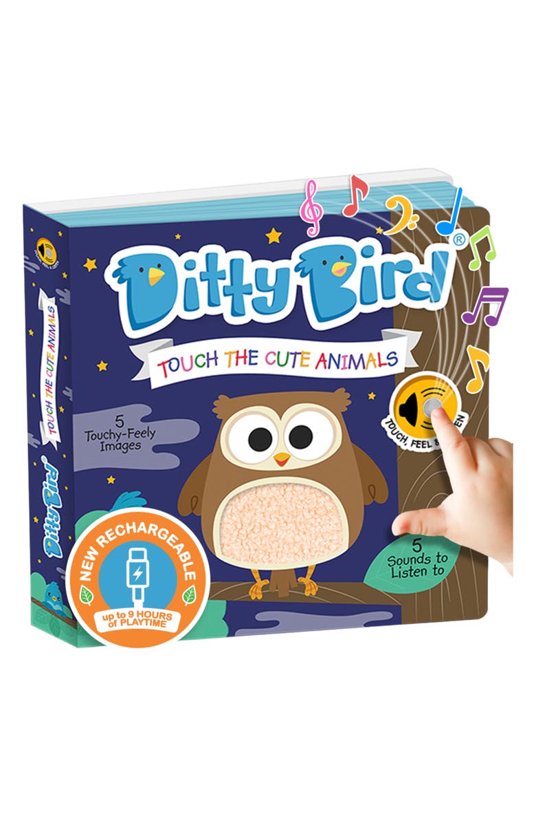 Ditty Bird Kids' Interactive Sensory Touch the Animal Sound Book, Main, color, Navy