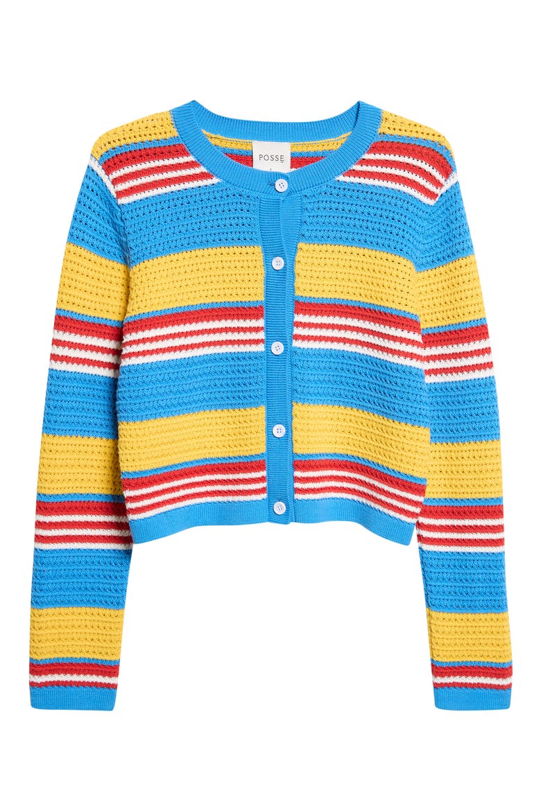 Tammy Striped Cotton Cardigan, Alternate, color, BLUE MULTISTRIPE