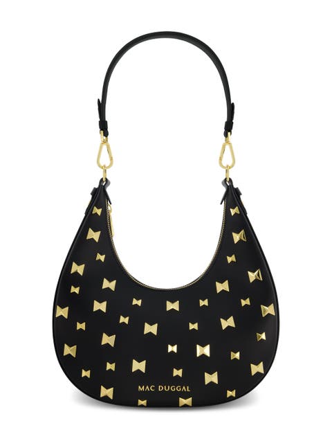Gold Plated Hardware Leather Hobo Bag