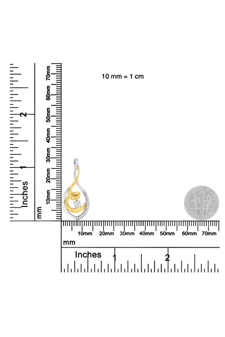 10K Two-Tone Yellow & White Gold 1/4 Cttw Diamond Spiral Link Pendant Necklace, Alternate, color, Yellow