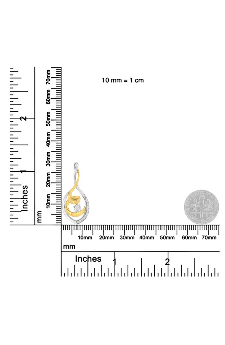 Haus of Brilliance 10K Two-Tone Yellow & White Gold 1/4 Cttw Diamond Spiral Link Pendant Necklace, Alternate, color, Yellow