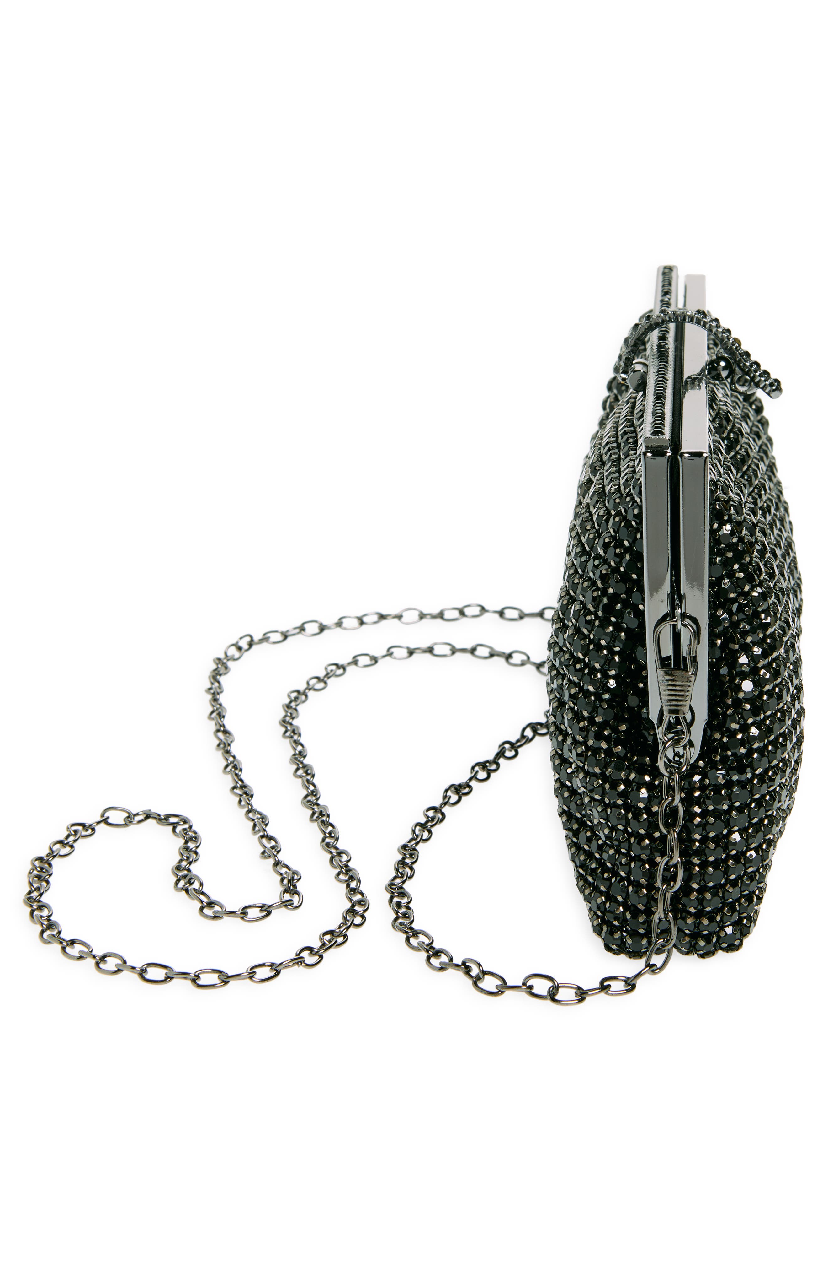 NATASHA Crystal Mesh Clutch, Alternate, color, 