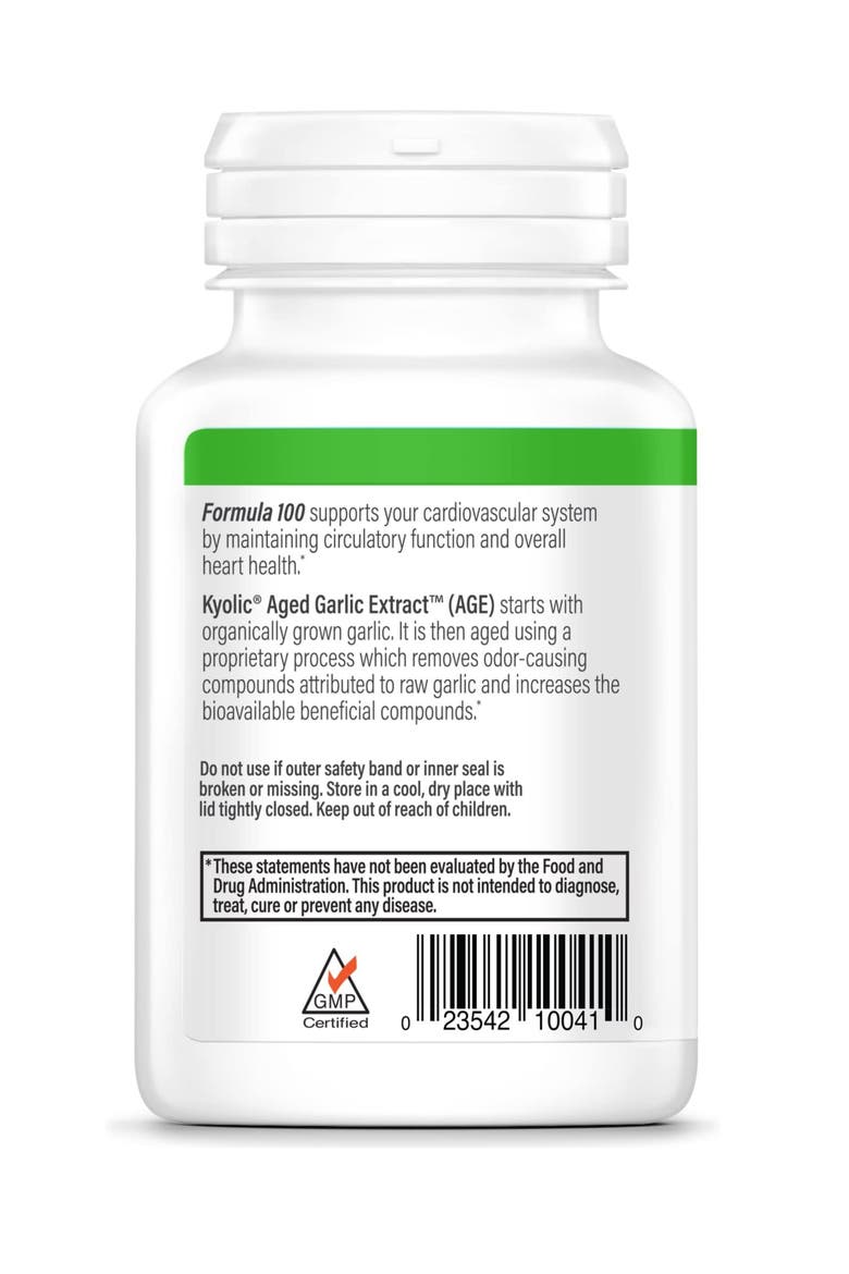 Aged Garlic Extract Formula 100, Cardiovascular Health, 100, capsules., Alternate, color, None