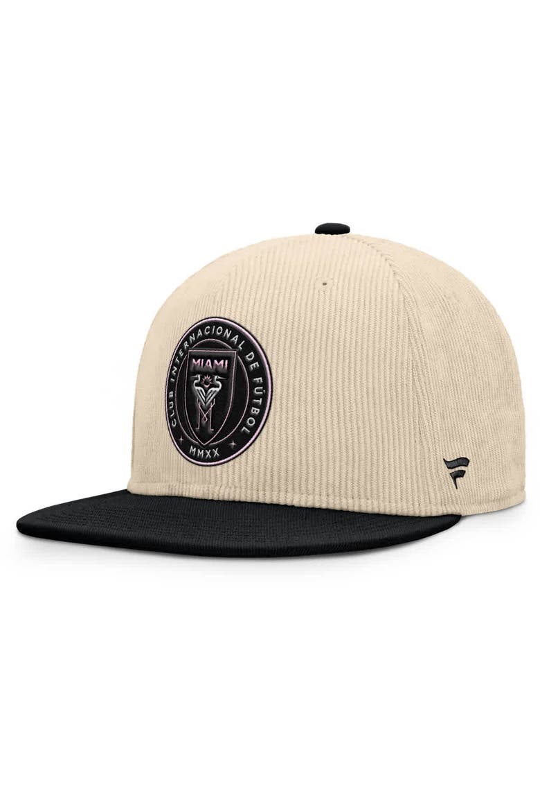 Men's Fanatics Cream Inter Miami CF Tempo Corduroy Snapback Hat, Main, color, Cream
