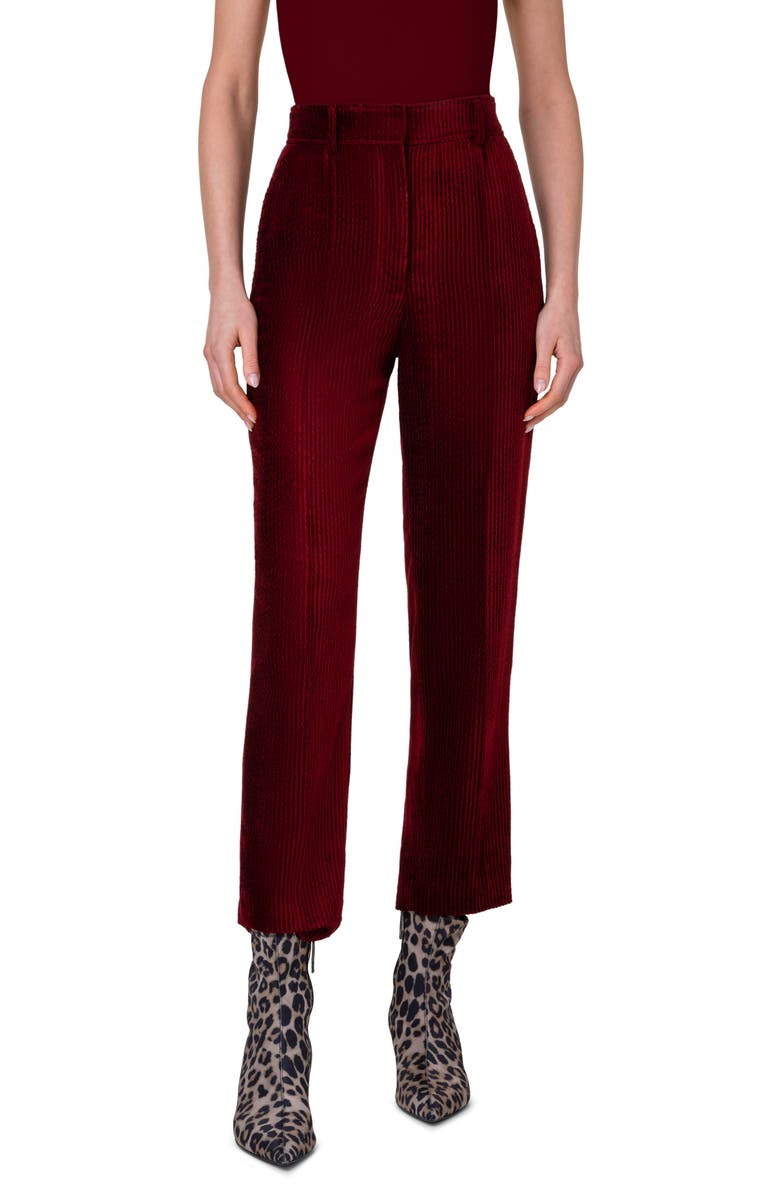 Akris punto Feryn Washed Corduroy Tapered Leg Ankle Pants, Main, color,