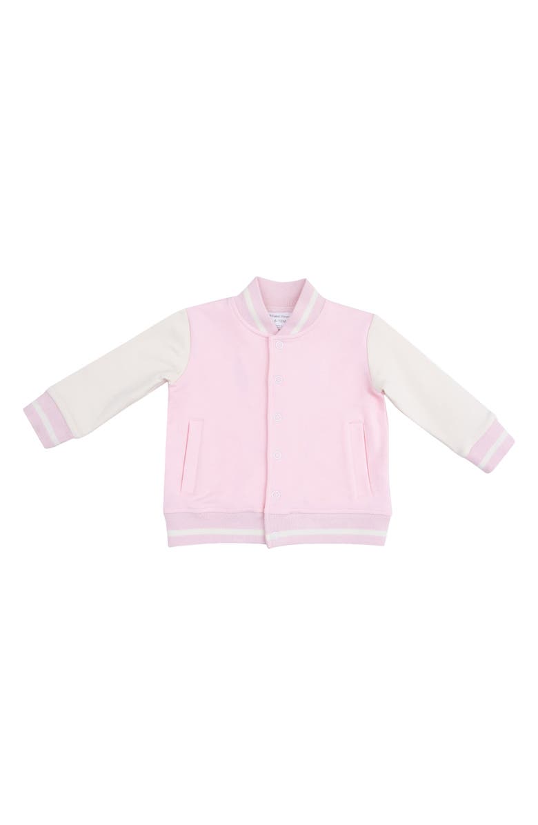 Angel Dear Kids' French Terry Sport Varsity Bomber Jacket, Main, color, Pink