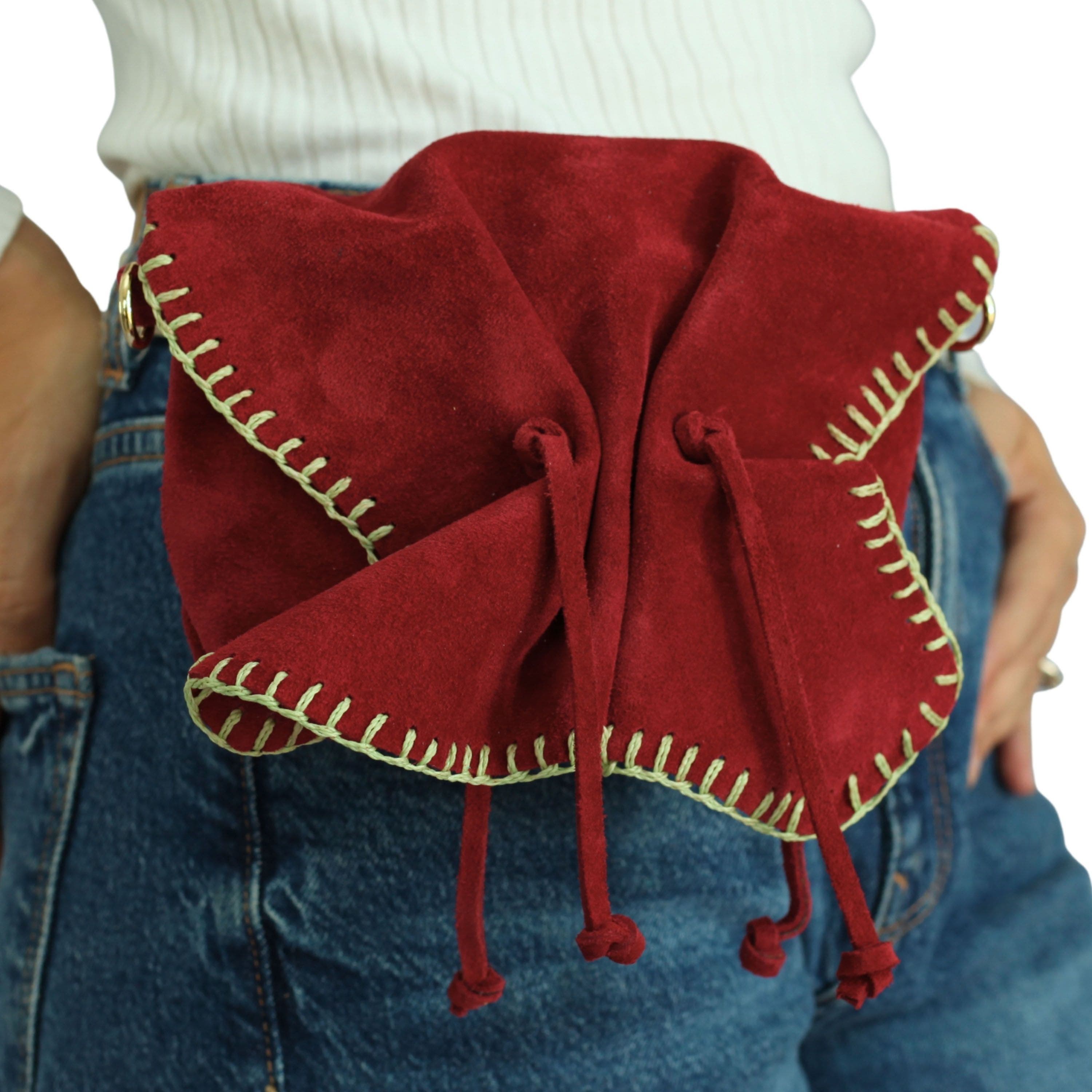 Carlos Falchi Mini Butterfly Suede Leather Bag, Alternate, color, Malbec