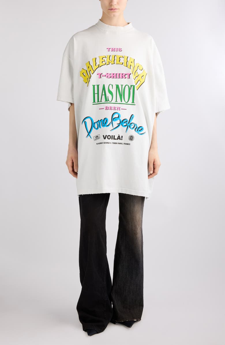 Balenciaga Oversize Cotton Graphic T-Shirt, Alternate, color, 