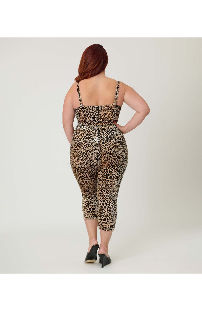 Unique Vintage Plus Size 1950s Cropped Jumpsuit, Alternate, color, Leopard Print