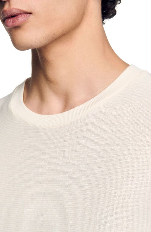 Sandro Round Neck T-shirt In Ivory.