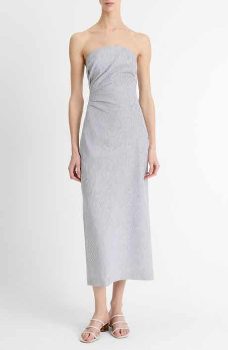 Vince Ticking Stripe Sleeveless Maxi Dress