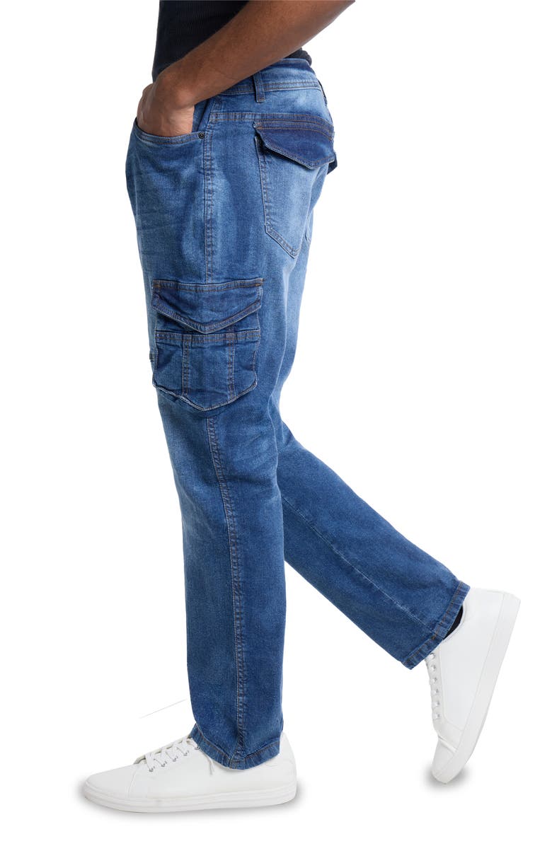 XRAY Slim Fit Cargo Pocket Denim Jeans, Alternate, color, Medium Wash