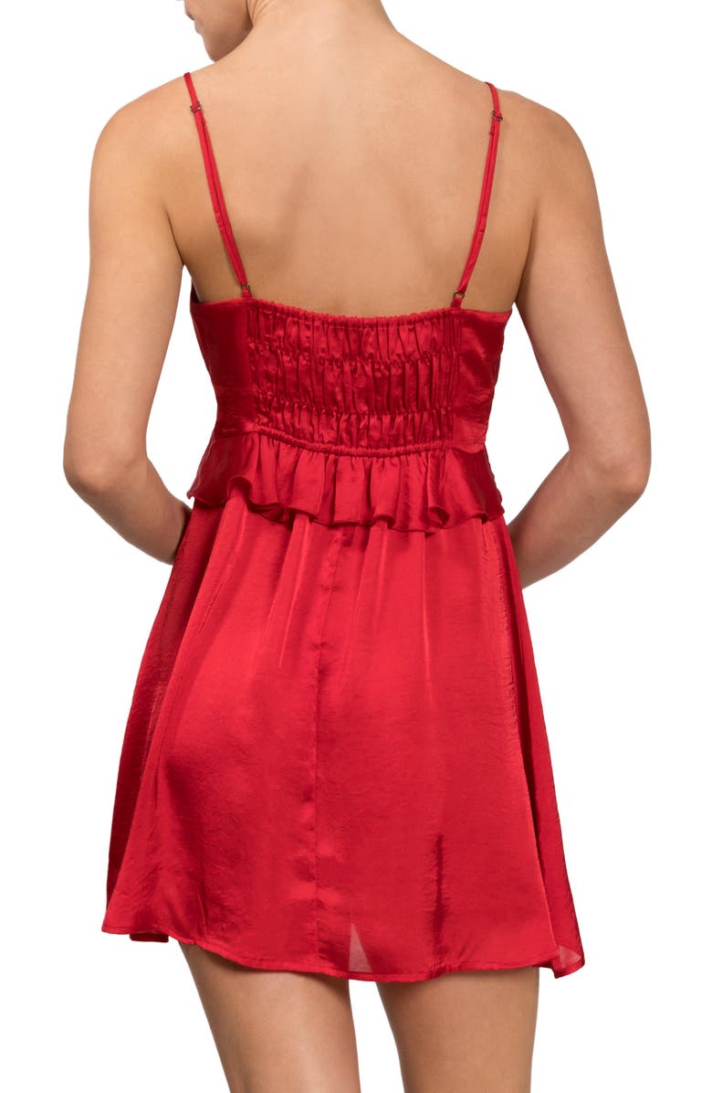 Everyday Ritual Empire Waist Satin Babydoll, Alternate, color, Rouge