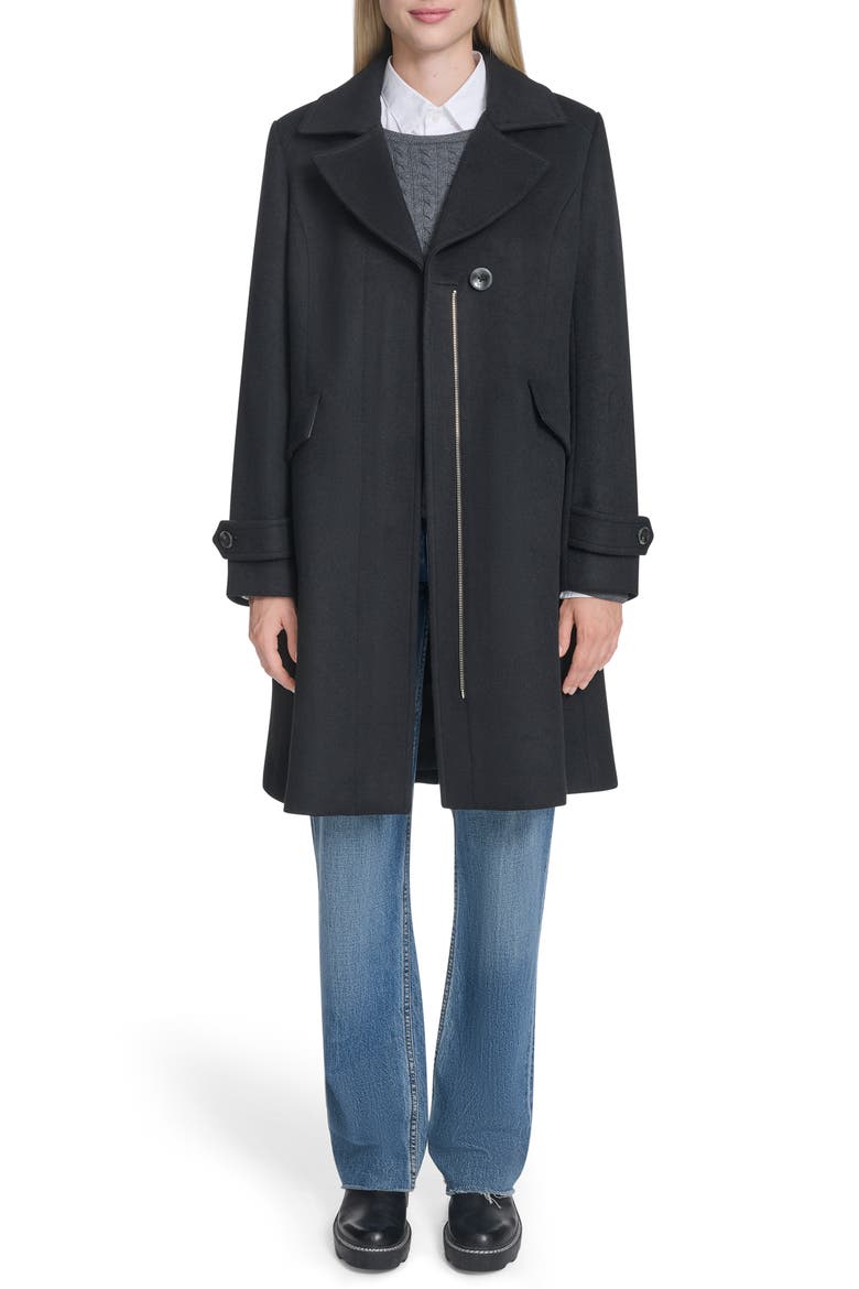Wool Blend Coat, Main, color, BLACK