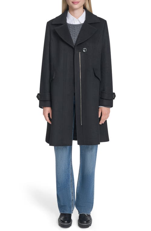 Cole Haan Wool Blend Coat In Black